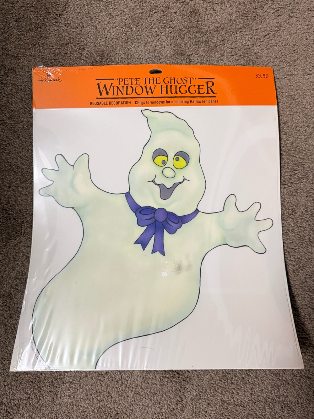 Hallmark Boo Bazaar Halloween Pete the Ghost Window Hugger Vintage 1980s Retro